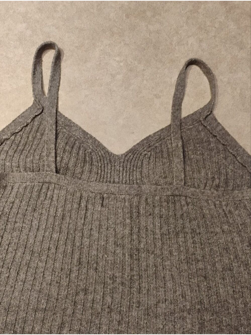 New!! Auden Grey Ribbed Knit Camisole Tank Top Sleepwear - Picture 5 of 5